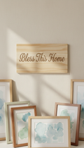 Wooden Plaque with Bless This Home Carving